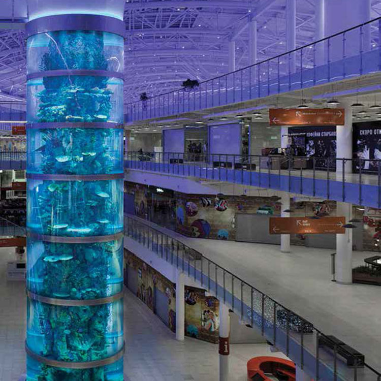 Equipo profesional para el mantenimiento del acuario acrílico del paisaje del centro comercial