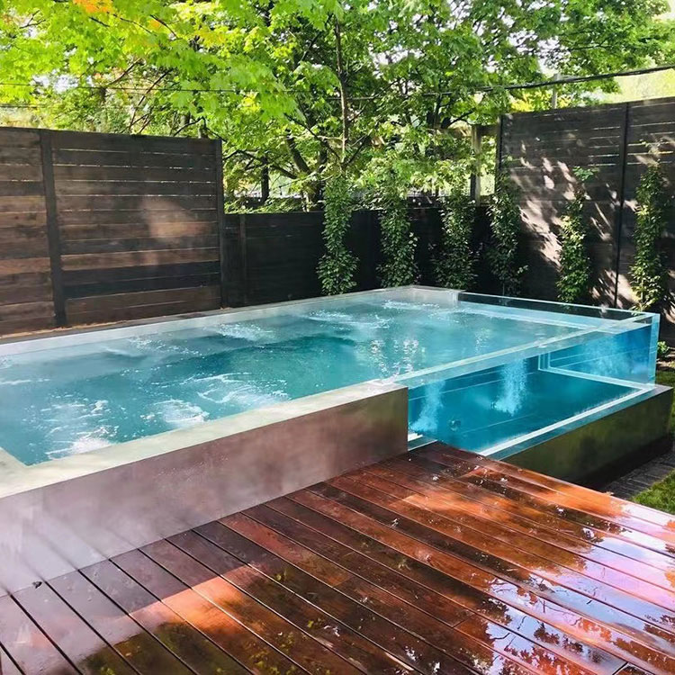 Piscina sin bordes de acrílico al aire libre